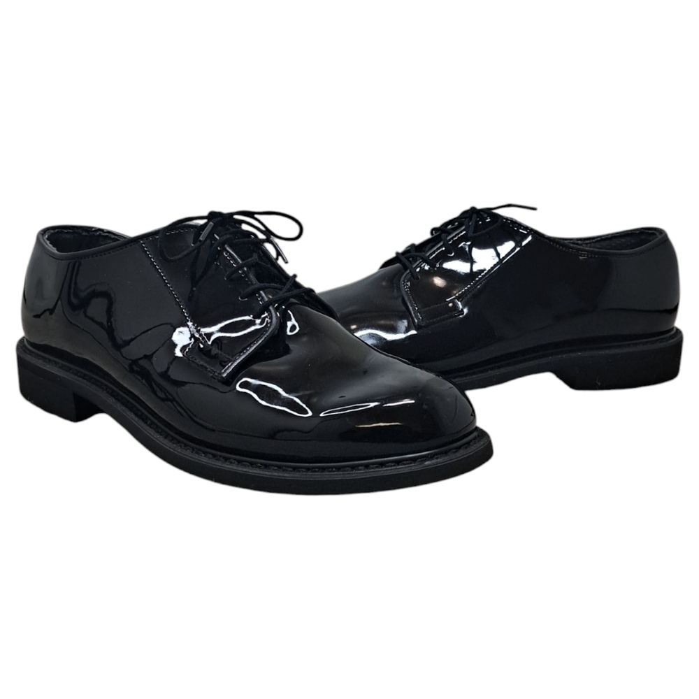 Bates 00941A Black Patent Oxford Dress Shoes Lace Up Round Toe 8.5E Non Marking